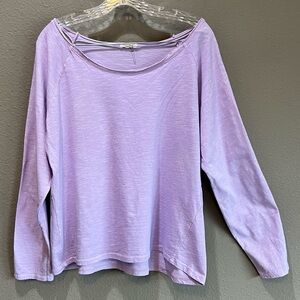 NWOT Suzy D London Lavender 100% Cotton OS long Sleeve Top